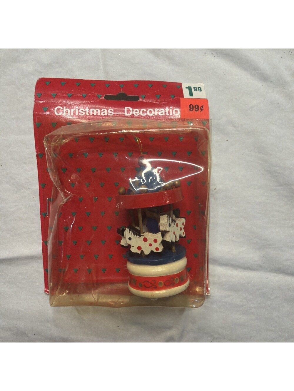 Vintage NOS Christmas Ornament Carousel Horse 80s-90s #360